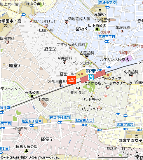 まいばすけっと経堂駅西店付近の地図